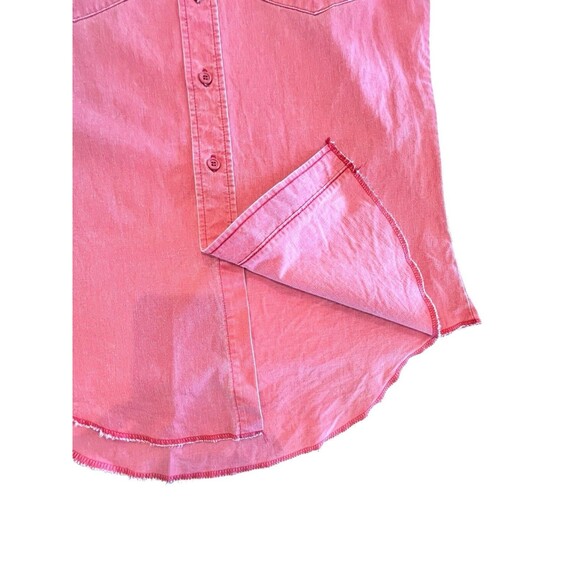 Wrangler Vintage Brushpopper Button Shirt Men X Long Tail Sz 15-33 Pink - Picture 6 of 9